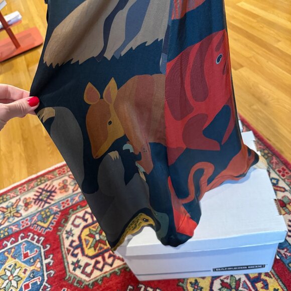 Farm Rio Amazonian Animals Midi Skirt Button Front Colorful Print - Picture 4 of 6